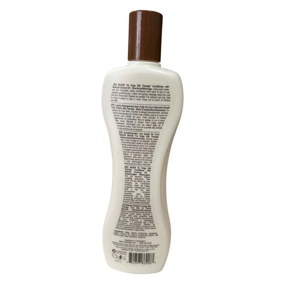 BioSilk for Dogs Silk Therapy Conditioner with 12 Fl Oz (Pack of 1), Beige